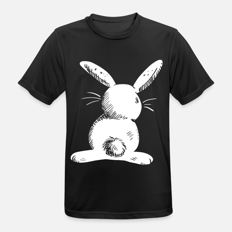 White long eared hare comic - Men's Breathable T-Shirt - black