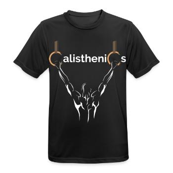 calisthenics cali sports athlet fitness natural - Männer T-Shirt atmungsaktiv - Schwarz - Vorne - AI Model Male 178 light (178cm)