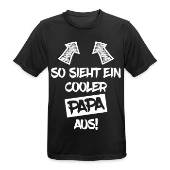 So sieht ein cooler Papa aus - Männer T-Shirt atmungsaktiv - Schwarz - Vorne - AI Model Male 178 light (178cm)