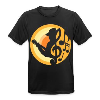 Gitarren-Spieler - Männer T-Shirt atmungsaktiv - Schwarz - Vorne - AI Model Male 178 light (178cm)