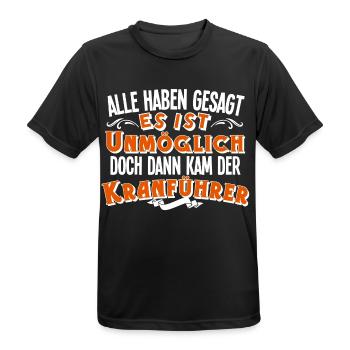 Kranführer - Männer T-Shirt atmungsaktiv - Schwarz - Vorne - AI Model Male 178 light (178cm)