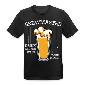 Verre d’épicéa Biermeister - T-shirt respirant Homme - noir - Devant - AI Model Male 178 light (178cm)