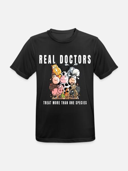 Tierarzt Real Doctors Treat More Than One Species - Männer T-Shirt atmungsaktiv - Schwarz