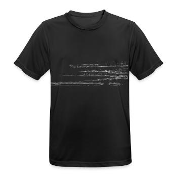 Motif abstrait - ligne / blanc - T-shirt respirant Homme - noir - Devant - AI Model Male 178 light (178cm)