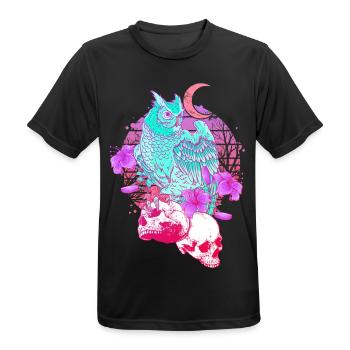 Pastel Goth Tête de mort Hibou Aesthetic Clothes lune - T-shirt respirant Homme - noir - Devant - AI Model Male 178 light (178cm)