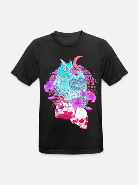 Pastel Goth Skull Owl Aesthetic Clothes Moon - Men's Breathable T-Shirt - black