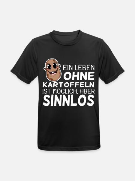 Kartoffel lustiger Spruch - Männer T-Shirt atmungsaktiv - Schwarz