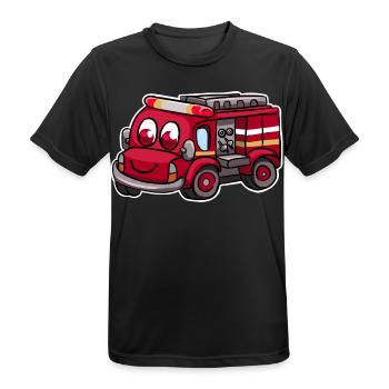 Camions de pompiers - T-shirt respirant Homme - noir - Devant - AI Model Male 178 light (178cm)