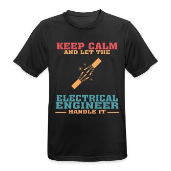 Lustiges Elektrotechnik-Zitat für Elektrotechnik - Männer T-Shirt atmungsaktiv - Schwarz - Vorne - AI Model Male 178 light (178cm)