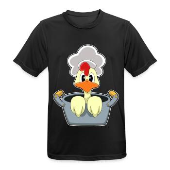 Hühnchen Koch Kochtopf Kochen - Männer T-Shirt atmungsaktiv - Schwarz - Vorne - AI Model Male 178 light (178cm)