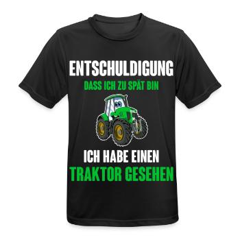 Traktor - Männer T-Shirt atmungsaktiv - Schwarz - Vorne - AI Model Male 178 light (178cm)