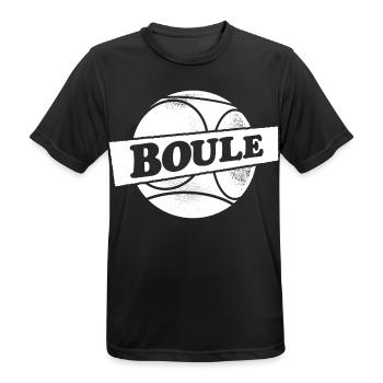 Petanque Boule Ball Outfit for Bouler Boule - Men's Breathable T-Shirt - black - Front - AI Model Male 178 light (178cm)