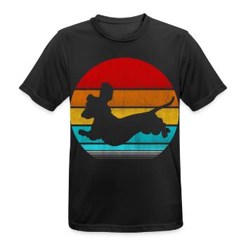 teckel rétro vinatge - T-shirt respirant Homme - noir - Devant - AI Model Male 178 light (178cm)
