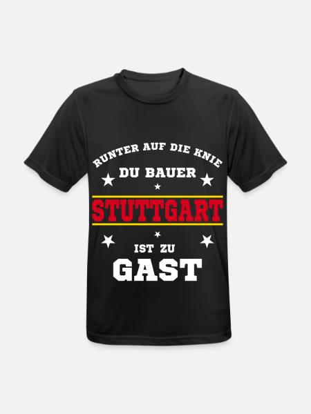Stuttgart Fussball Fan Stadion - Männer T-Shirt atmungsaktiv - Schwarz