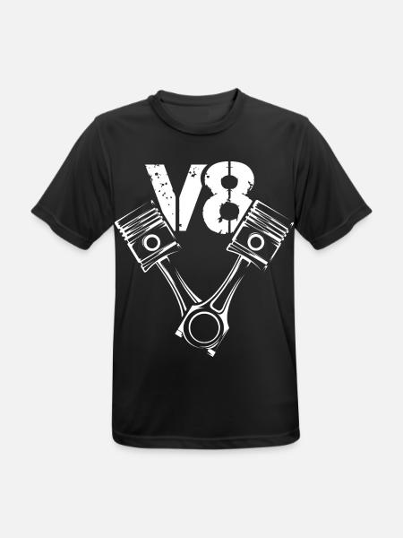 v8 motor Symbol Kolben Illustration Autos Grafik - Männer T-Shirt atmungsaktiv - Schwarz