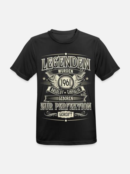 Jahrgang 1961 Geboren Geburtstag Legende - Männer T-Shirt atmungsaktiv - Schwarz