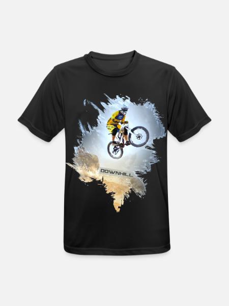 Mountainbike | Mountainbiker | Downhill - Männer T-Shirt atmungsaktiv - Schwarz