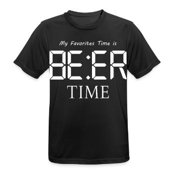 Meine Lieblings Zeit ist Bier Zeit - Männer T-Shirt atmungsaktiv - Schwarz - Vorne - AI Model Male 178 light (178cm)