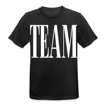 Team - Männer T-Shirt atmungsaktiv - Schwarz - Vorne - AI Model Male 178 light (178cm)