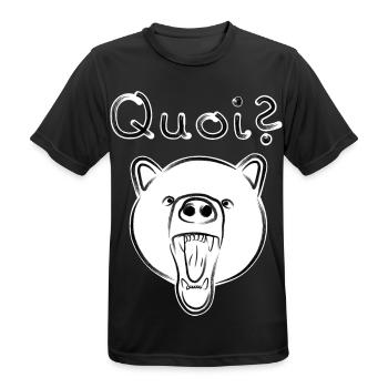 Ours Grizzli avec QUOI? - brillant - T-shirt respirant Homme - noir - Devant - AI Model Male 178 light (178cm)