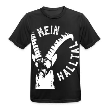 MEIN HALLTAL Steinbock - Männer T-Shirt atmungsaktiv - Schwarz - Vorne - AI Model Male 178 light (178cm)