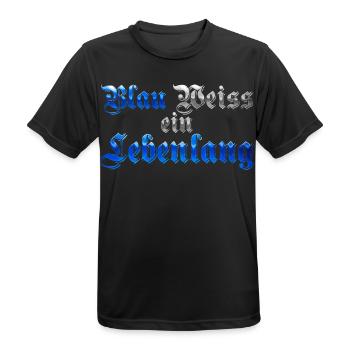 Blau Weiss ein Lebenlang - Männer T-Shirt atmungsaktiv - Schwarz - Vorne - AI Model Male 178 light (178cm)