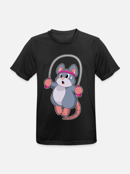 Maus Seilspringen Springseil Fitness - Männer T-Shirt atmungsaktiv - Schwarz