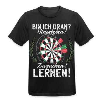 Dartspiel Spieler - Männer T-Shirt atmungsaktiv - Schwarz - Vorne - AI Model Male 178 light (178cm)