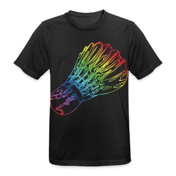Federball - Männer T-Shirt atmungsaktiv - Schwarz - Vorne - AI Model Male 178 light (178cm)