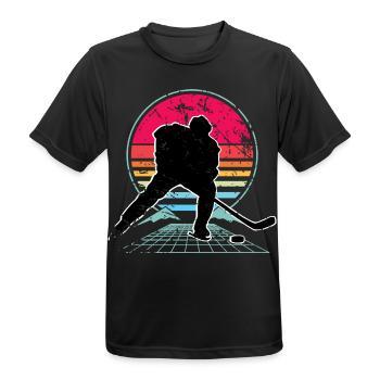 Eishockey - Men's Breathable T-Shirt - black - Front - AI Model Male 178 light (178cm)