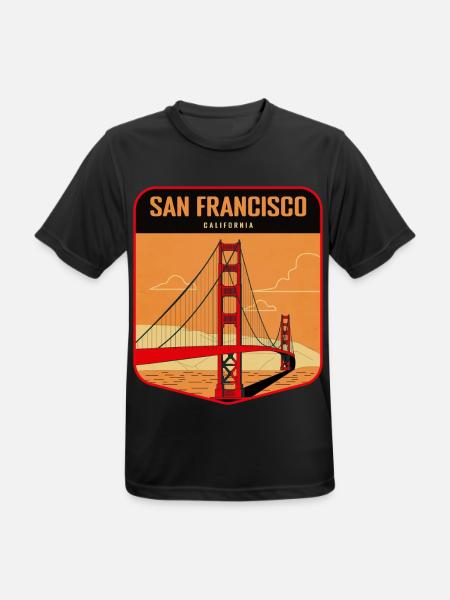Golden Gate Retro Badge San Francisco - Männer T-Shirt atmungsaktiv - Schwarz