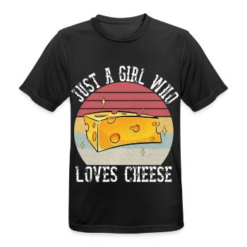 Just A Girl Who Loves Cheese Shirt Cheese Lover - Männer T-Shirt atmungsaktiv - Schwarz - Vorne - AI Model Male 178 light (178cm)