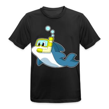Plongée en apnée avec plongeur de dauphins - T-shirt respirant Homme - noir - Devant - AI Model Male 178 light (178cm)