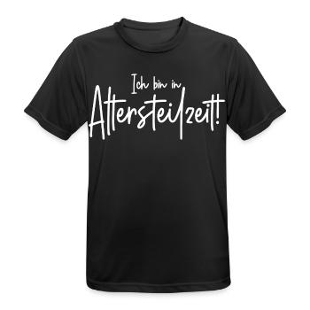 Ich bin in Altersteilzeit  - Männer T-Shirt atmungsaktiv - Schwarz - Vorne - AI Model Male 178 light (178cm)