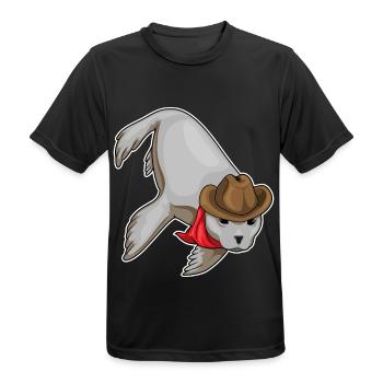 Chapeau de cowboy de phoque - T-shirt respirant Homme - noir - Devant - AI Model Male 178 light (178cm)
