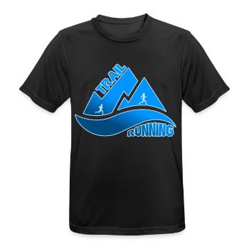 Trail Running Mountains Man Woman - Men's Breathable T-Shirt - black - Front - AI Model Male 178 light (178cm)