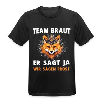 Hochzeit Junggesellenabschied Fuchs Bräutigam - Männer T-Shirt atmungsaktiv - Schwarz - Vorne - AI Model Male 178 light (178cm)