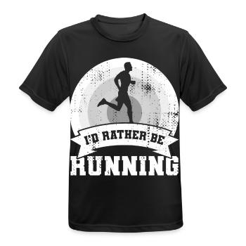 I'd rather go for a run - Men's Breathable T-Shirt - black - Front - AI Model Male 178 light (178cm)