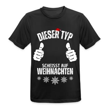 Dieser Typ Scheisst auf Weihnachten Ugly Christmas - Männer T-Shirt atmungsaktiv - Schwarz - Vorne - AI Model Male 178 light (178cm)