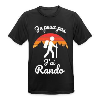 randonnée rando 2 - T-shirt respirant Homme - noir - Devant - AI Model Male 178 light (178cm)
