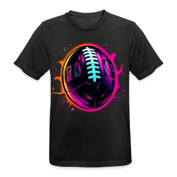American Football Ball Steamwave - Men's Breathable T-Shirt - black - Front - AI Model Male 178 light (178cm)