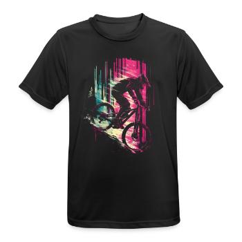 Amateurs de vélo de montagne des années 90 - T-shirt respirant Homme - noir - Devant - AI Model Male 178 light (178cm)