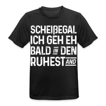 Scheißegal Ich geh eh bald in den Ruhestand - Männer T-Shirt atmungsaktiv - Schwarz - Vorne - AI Model Male 178 light (178cm)
