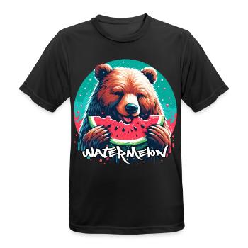 Watermelon Bear Yummy Gift - Men's Breathable T-Shirt - black - Front - AI Model Male 178 light (178cm)