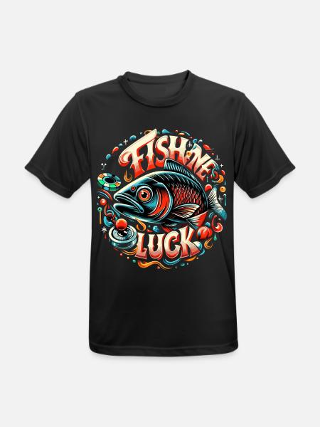 Fisch mir Glück Angeln Pokern Poker Geschenk - Männer T-Shirt atmungsaktiv - Schwarz