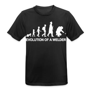 Evolution of a welder - Men's Breathable T-Shirt - black - Front - AI Model Male 178 light (178cm)