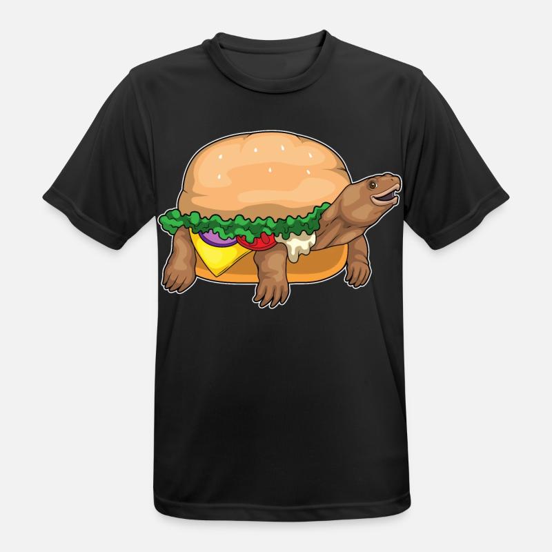 Turtle Cheeseburger - Men's Breathable T-Shirt - black