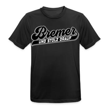 Bremer und Stolz drauf | Farben änderbar - Männer T-Shirt atmungsaktiv - Schwarz - Vorne - AI Model Male 178 light (178cm)