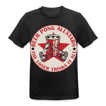 Beer Pong Allstars | Colors can be changed - Men's Breathable T-Shirt - black - Front - AI Model Male 178 light (178cm)