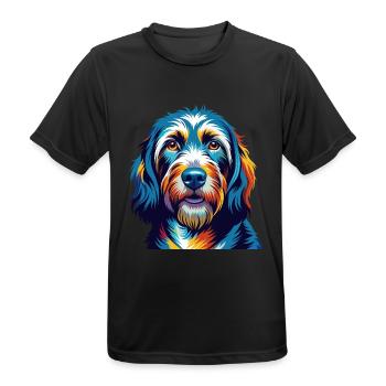 Basset Griffon Vendeen Hunderasse Karikatur Kawaii - Männer T-Shirt atmungsaktiv - Schwarz - Vorne - AI Model Male 178 light (178cm)